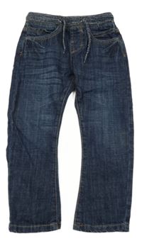 Tmavomodré skinny rifle s úpletovým pasem Matalan