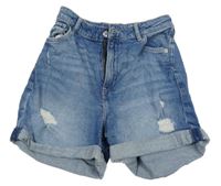 Světlemodré riflové kraťasy s prošoupáním H&M