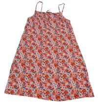 Červeno-modré květované lehké šaty Primark