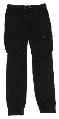 Černé teplákové cuff rifle s kapsami garcia