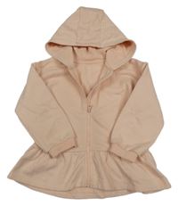 Světlerůžová propínací mikina s volánkem a kapucí Matalan