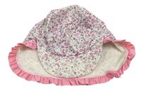Smetanovo-růžová květovaná UV kšiltovka Mothercare