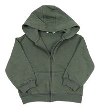 Khaki propínací mikina s kapucí M&S