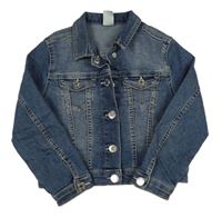 Tmavomodrá riflová crop bunda H&M