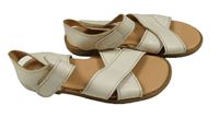 Bílé koženkové sandály H&M vel. 24