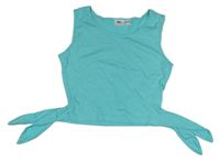 Světlemodrý crop top s vázáním bpc
