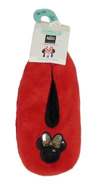 Červené plyšové bačkory s Minnie zn. Primark
