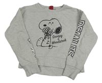Šedá melírovaná crop mikina se Snoopym Next