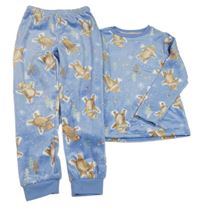 Světlemodré plyšové pyžamo s medvídky Nutmeg