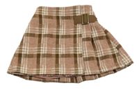 Růžovo-bílo-hnědá kostkovaná sukně Next