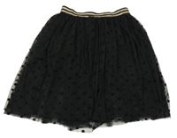 Černá tylová puntíkatá sukně