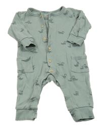 Modrý žebrovaný overal s liškami H&M