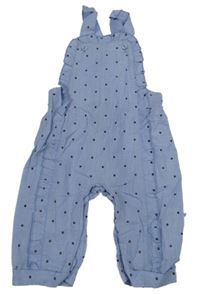 Světlemodré puntíkaté laclové kalhoty s volánky Mothercare