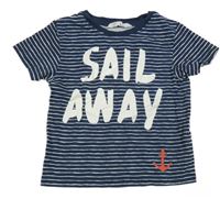 Tmavomodro-bílé pruhované tričko s nápisem H&M
