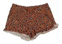 Hnědo-černo-bílé kraťasy s leopardím vzorem C&A