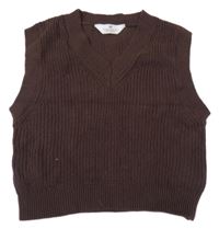 Hnědá svetrová crop vesta H&M