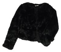 Černá kožešinová podšitá crop bunda H&M