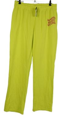 Nové - Dámské neonově citrónové tepláky s nápisem Primark 