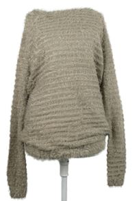 Dámský béžový chlupatý žebrovaný svetr Forever21