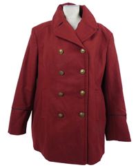 Dámský vínový vlněný kabát Cotton 