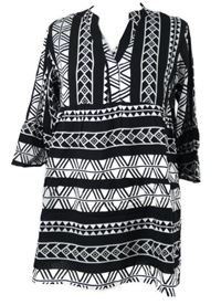 Dámská černo-bílá vzorovaná halenková tunika 17&CO