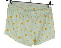 Dámské světlezelené kytičkované bavlněné pyžamové kraťasy 