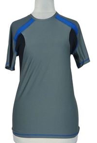 Dámské tmavošedo-modro-tmavomodré sportovní tričko 