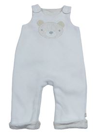 Bílé fleecové laclové kalhoty s medvědem Mothercare