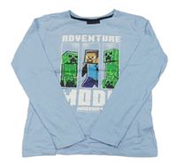 Světlemodré triko s Minecraft