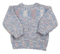 Modro-růžový melírovaný svetr Primark