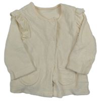 Světlebéžová sametová propínací mikina George