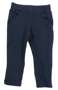 Tmavomodré tregíny s volánkem 