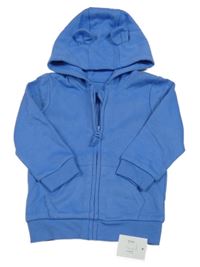 Nové - Modrá propínací mikina s kapucí George