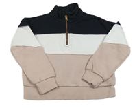 Černo-bílo-růžová mikina F&F