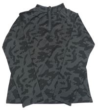 Šedo-černá vzorovaná sportovní mikina