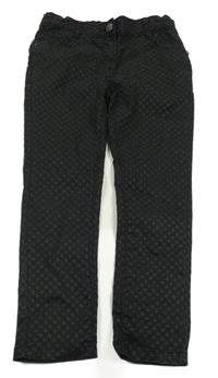 Černé vzorované plátěné kalhoty Topolino