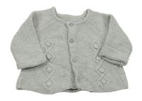 Světlešedý propínací svetr Matalan