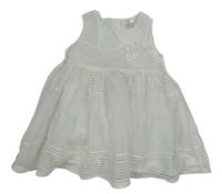 Bílé pruhované šaty s květinou H&M