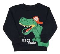 Tmavomodrá mikina s dinosaurem Primark