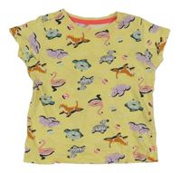 Žluté tričko se zvířátky Hema
