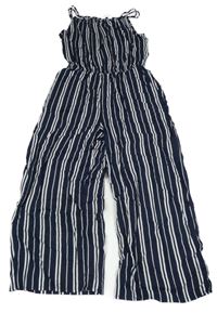 Tmavomodro-bílý pruhovaný lehký overal H&M