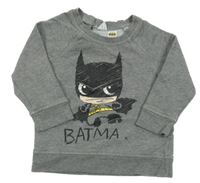 Šedá melírovaná mikina s Batmanem H&M