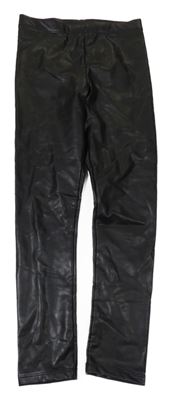 Černé koženkové legíny H&M
