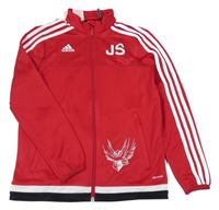 Červená sportovní propínací mikina s logy Adidas