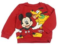 Červená mikina s Mickeym zn. Disney