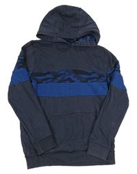 Tmavomodro-army mikina s kapucí F&F