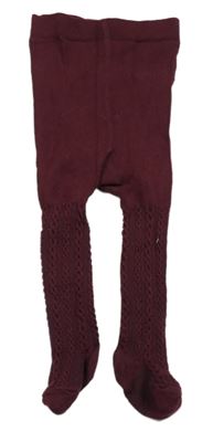 Vínové punčocháče s 3D vzorem H&M