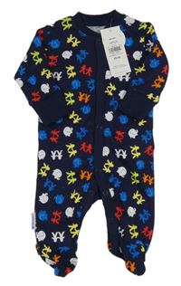 Nové - Tmavomodrý overal se slony a postavami Matalan