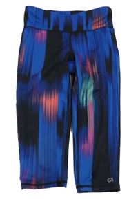Safírovo-černo-růžové sportovní capri legíny GAP