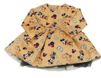 Oranžové šaty s Minnie a Mickeym
